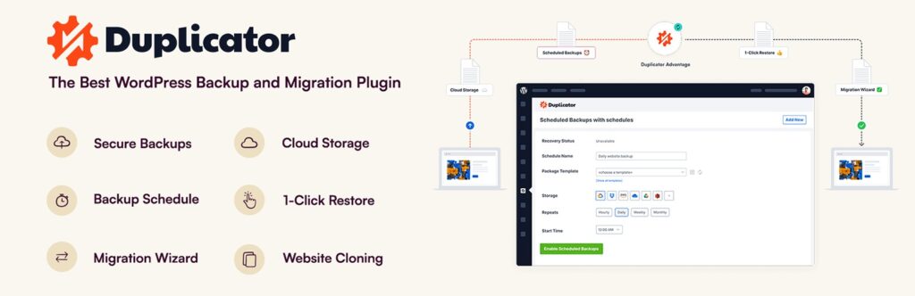 Duplicator – Backups & Migration Plugin – Cloud Backups, Scheduled Backups